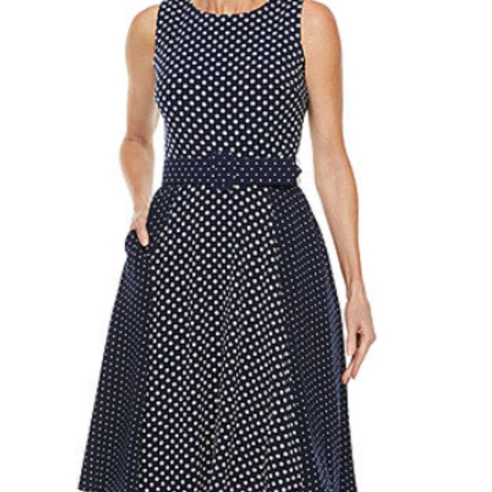 Danny and Nicole Sleeveless Dots Dress